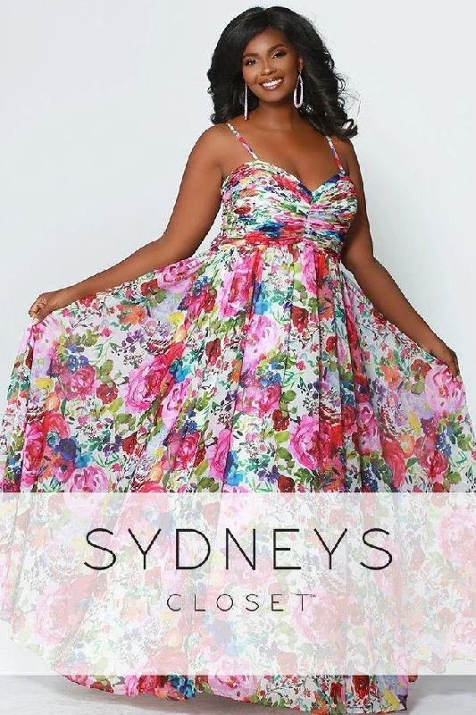 Floral Embroidery Dress Sydneys Closet Long Sleeveless Floral Plus Size Prom Dress