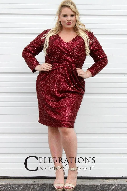 Draped Formal Dress Sydneys Closet Short Glitter Party Dress Sale