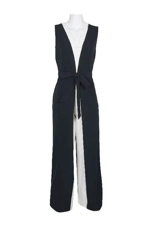 Stunning Silk Gown Tahari Long Formal Sleeveless Jumpsuit
