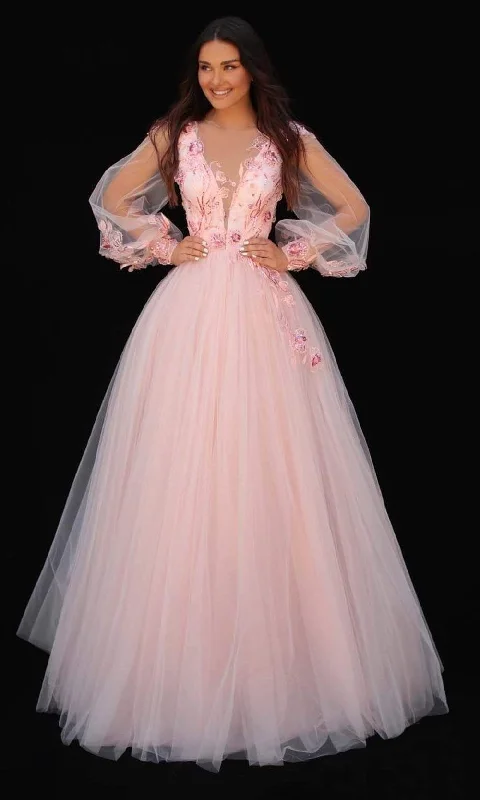 Winter Ball Gown Tarik Ediz - 51033 Sheer Lace Applique Gown