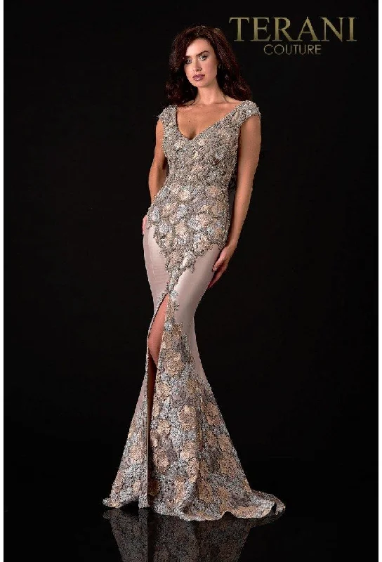 High-Low Dress Terani Couture 2111M5302 A-Line Long Formal Dress