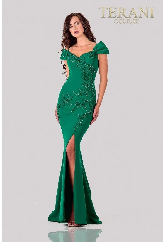 Beaded Dress Terani Couture 2111M5261 Applique Formal Long Dress