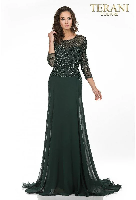 Velvet Dress Terani Couture 1623M1860 Long Mother Of Bride Dress