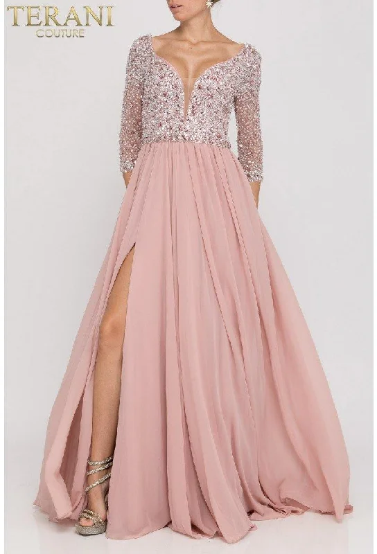 Regal Velvet Gown Terani Couture 2011M2464 Long Mother of the Bride Dress