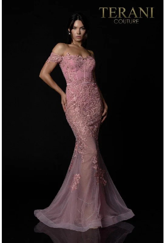 Halter Neck Dress Terani Couture 2012P1471 Long Mermaid Prom Dress