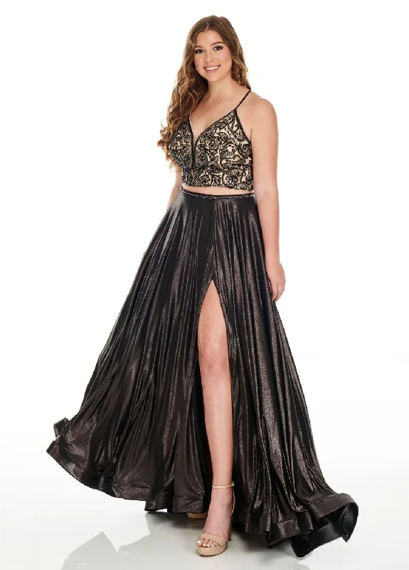 Elegant Tulle Gown Rachel Allan Two Piece Sexy Prom Long Plus Size Dress
