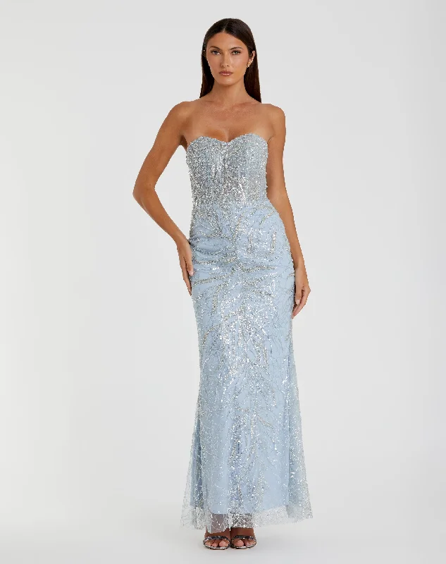 Cinderella Style Dress Strapless Embellished Trumpet Gown