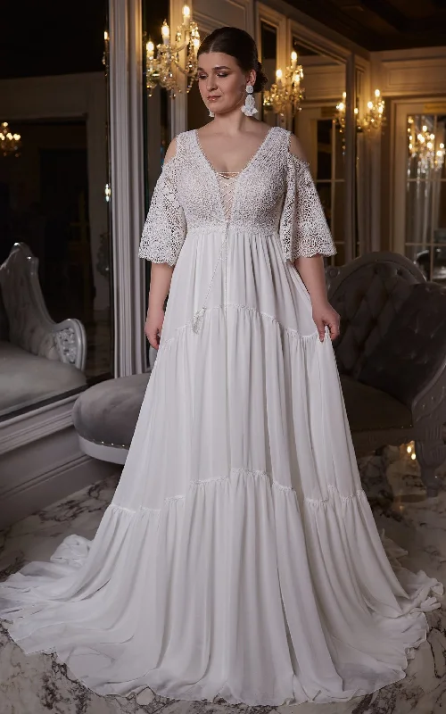 Perfect Prom Dress A-Line Garden V-neck Chiffon Wedding Dress With Keyhole Back And Appliques-716708 Perfect Prom Dress A-Line Garden V-neck Chiffon Wedding Dress With Keyhole Back And Appliques-716708