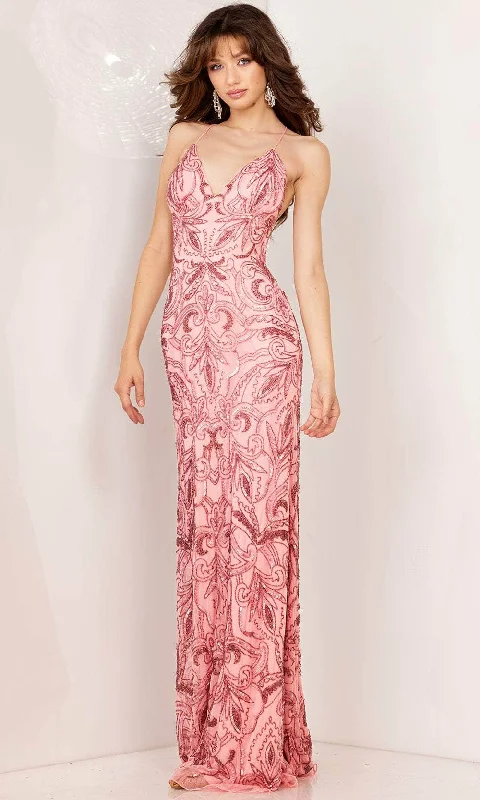 Subtle Shine Dress Aleta Couture 196 - Fitted Sweep Train Evening Dress
