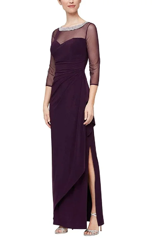 Sparkly Dress Alex Evenings 81351578 - Beaded Illusion Neck Evening Dress