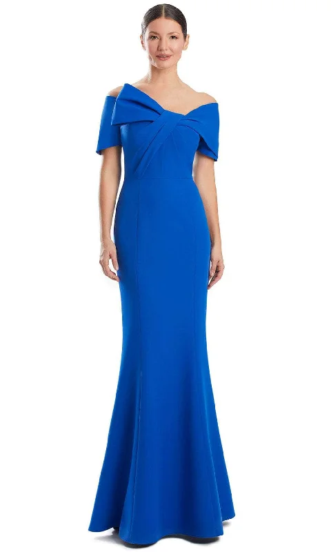 Elegant Wedding Gown Alexander by Daymor 1954S24 - Bow Detailed Off Shoulder Evening Dress