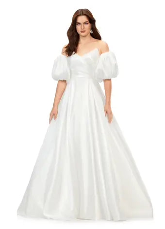 Pearl Embellished Gown Ashley Lauren 11323 Strapless Detachable Puff Sleeves Phantom Satin Ballgown Long Prom Dress Pageant Pearl Embellished Gown Ashley Lauren 11323 Strapless Detachable Puff Sleeves Phantom Satin Ballgown Long Prom Dress Pageant