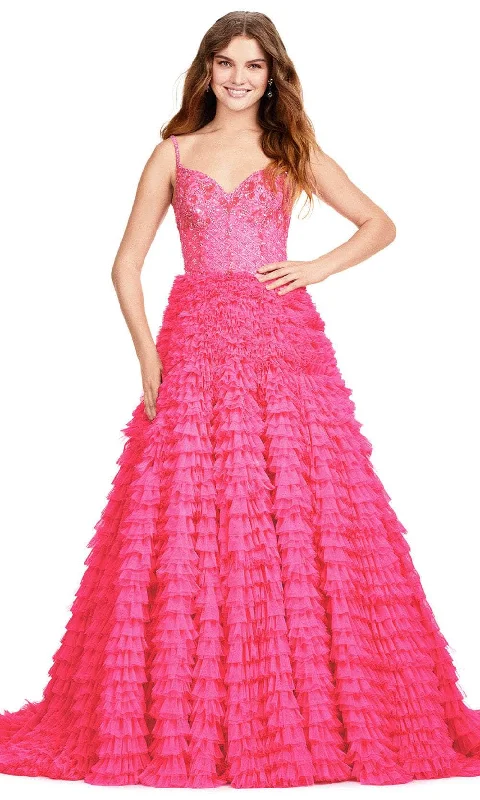 Metallic Formal Dress Ashley Lauren 11427 - Sleeveless Beaded Fitted Bodice Ballgown