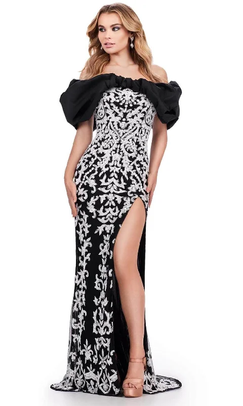 Open Back Dress Ashley Lauren 11581 - Sequin Pattern Prom Dress