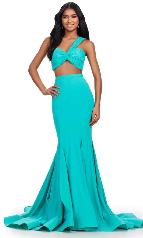 Vintage Lace Dress Ashley Lauren 11646 - Asymmetric Two Piece Prom Gown