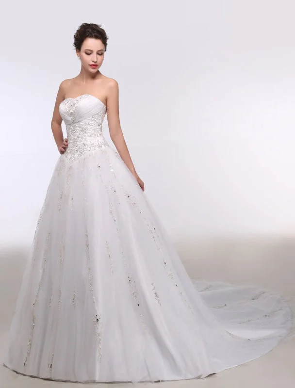 Timeless Gown Ball Gown Wedding Dress Sweatheart Strapless Embroidered Beading Sequins Bridal Gown Chapel Train Bridal Dress Timeless Gown Ball Gown Wedding Dress Sweatheart Strapless Embroidered Beading Sequins Bridal Gown Chapel Train Bridal Dress