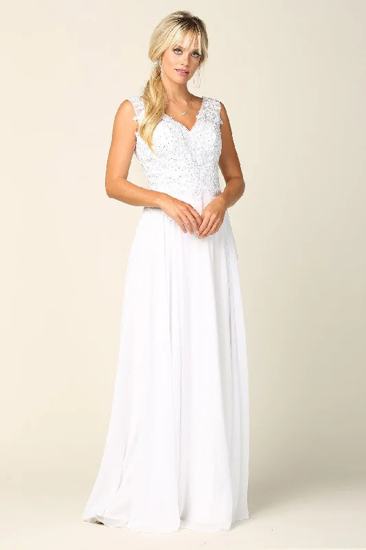 Showstopper Dress Bridal Gown Long Sleeveless Chiffon Wedding Dress