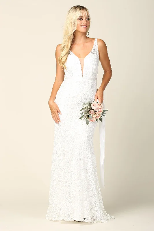 Statement Sleeve Dress Bridal Long Sleeveless Lace Wedding Dress