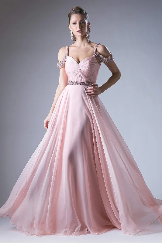 Beaded Evening Dress Cinderella Divine P211 Prom Long Formal Off Shoulder Evening Dress