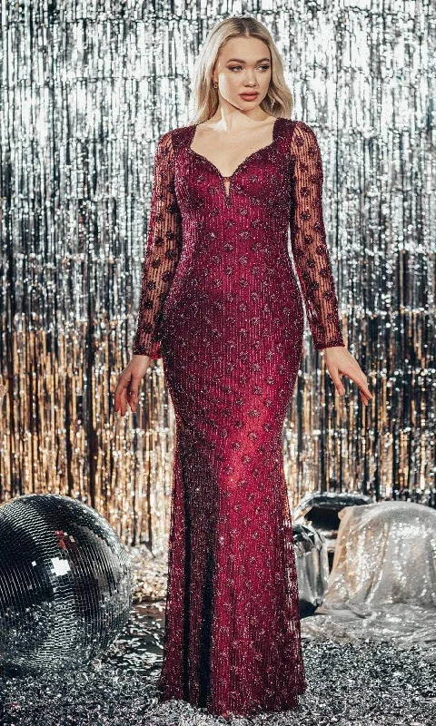 Peplum Dress Chic and Holland HF110112 - Sweetheart Beaded Evening Gown