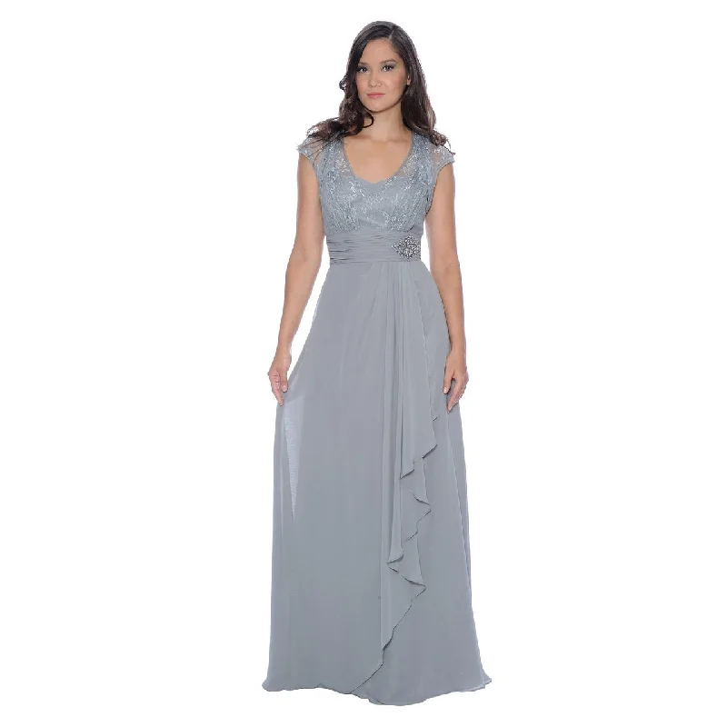 Glam Ball Gown Decode 1.8 - Lace Scoop Top Chiffon Gown 182924