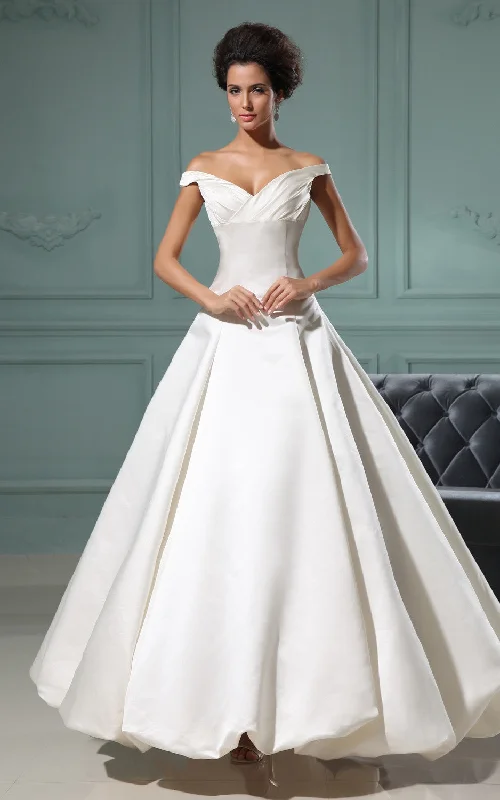 Regal Ball Gown Vibrant V-Neck A-Line Deep Gown With Pick-Up Hem-GC_705036