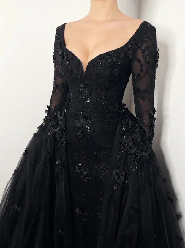Trendy Evening Gown elegant 3D floral beaded wedding dress    fg363