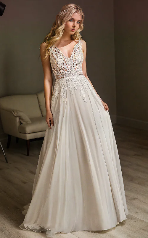 Designer Gown Elegant Non-traditional Sexy Floral A-Line Boho Lace Maxi Wedding Dress with Backless and Appliques Designer Gown Elegant Non-traditional Sexy Floral A-Line Boho Lace Maxi Wedding Dress with Backless and Appliques