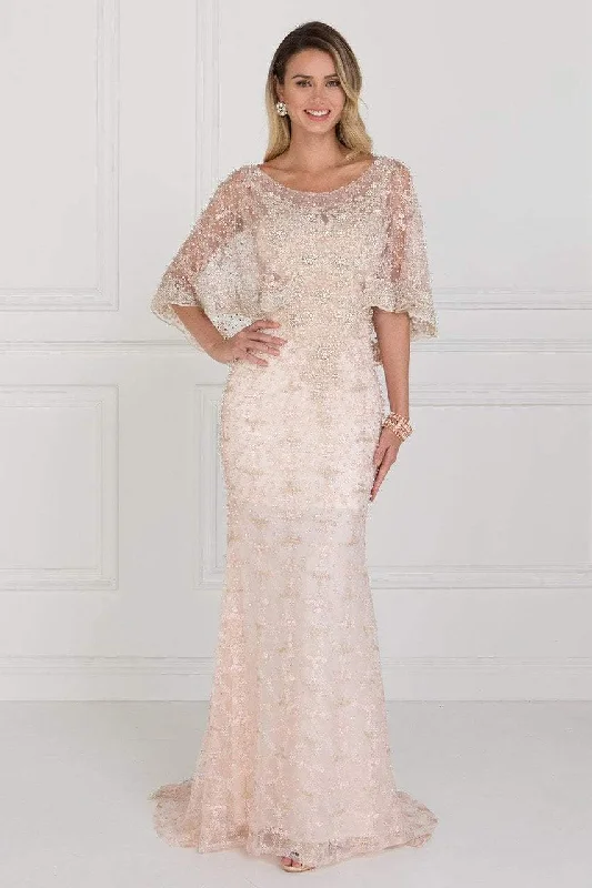 Winter Ball Gown Elizabeth K Bridal - GL1535 Embellished Illusion Bateau Sheath Dress