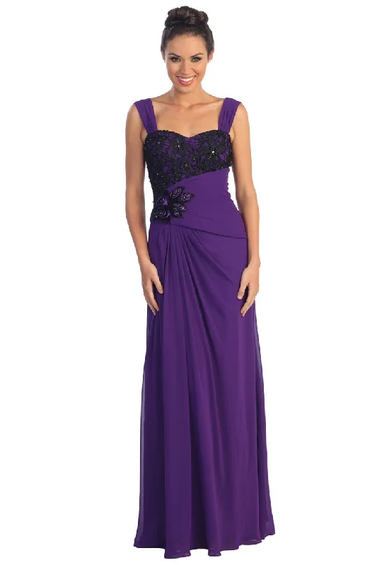 Elegant Wedding Gown Elizabeth K - GL1004 Lace Embellished Sweetheart Chiffon Dress