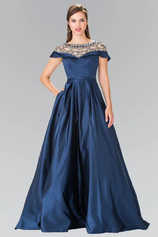 Party Ready Dress Elizabeth K - GL2215 Sheer Embellished Neckline Evening Gown