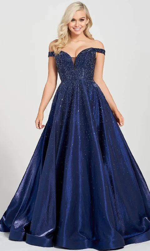 Showstopper Dress Mon Cheri EW122106 - Off Shoulder Prom Gown
