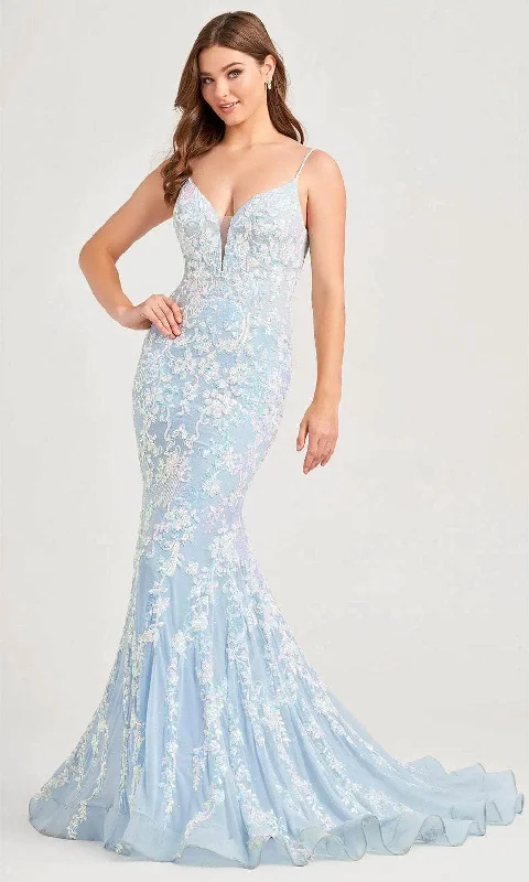 One-Shoulder Gown Ellie Wilde EW35048 - Sequin Mermaid Evening Dress