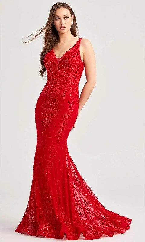 Ruffled Dress Ellie Wilde EW35072 - Stone Accented Sleeveless Prom Gown