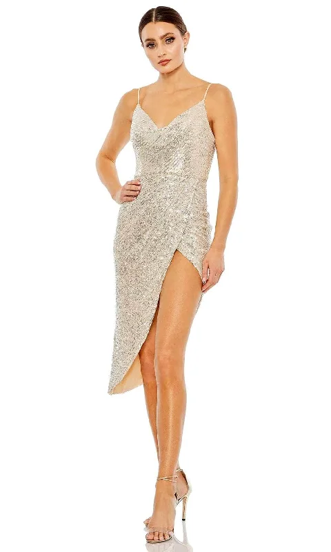 Cinderella Style Dress Ieena Duggal 11287 - Asymmetrical Slit Formal Dress