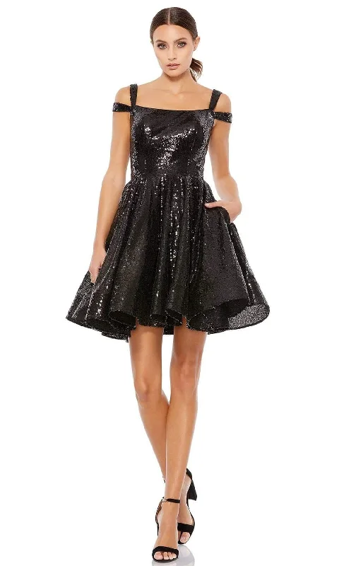 Dainty Chiffon Dress Ieena Duggal - 49484 Sequined Modest Prom A-Line Dress