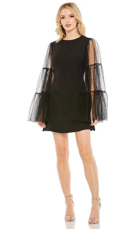 Trendy Evening Gown Ieena Duggal 49612 - Tulle Long-Sleeved Cocktail Dress