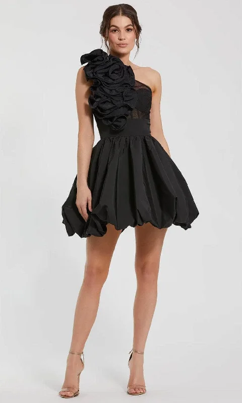 Silk Ball Gown Ieena Duggal 49858 - One Shoulder Rosette Detailed Cocktail Dress