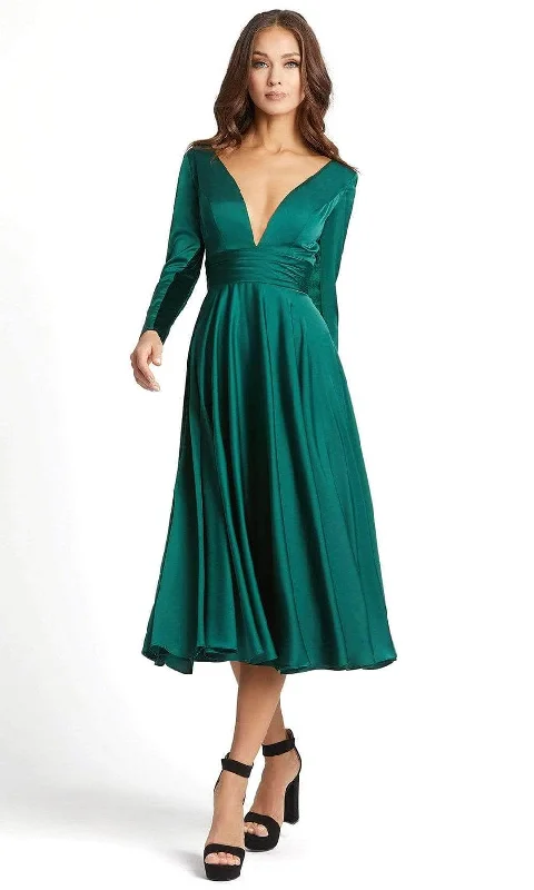 Chic Formal Gown Ieena Duggal - 67527 Deep V Neck A-Line Dress