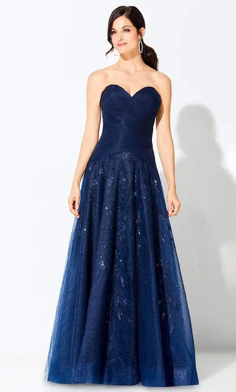 Fancy Embellished Dress Ivonne D by Mon Cheri - 220D28 Ruched A-Line Gown