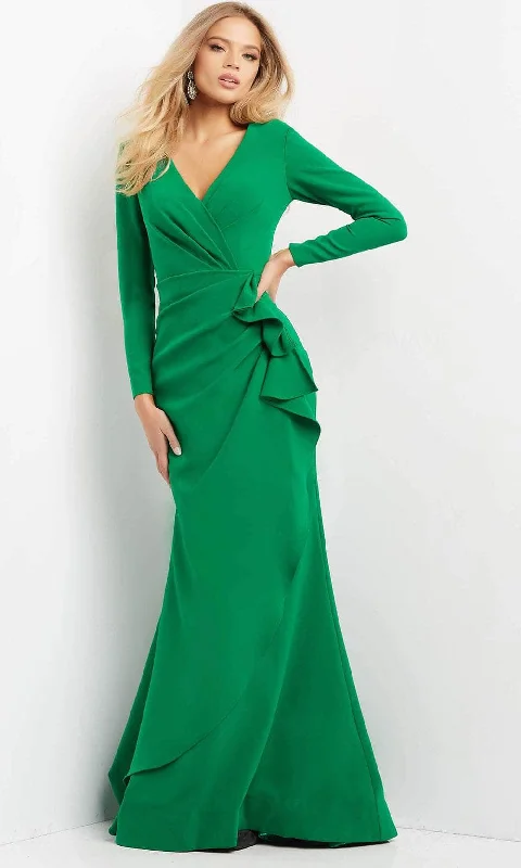 Polished Formal Dress Jovani 06995 - Long Ruffle Draped Mother of the Groom Dress