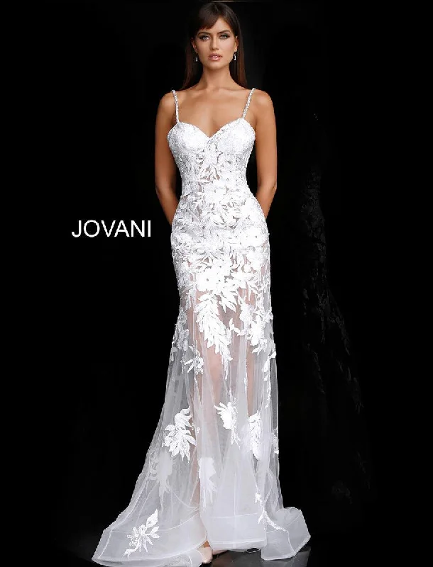 Elegant Evening Dress Jovani 68401 Long Fitted Wedding Dress