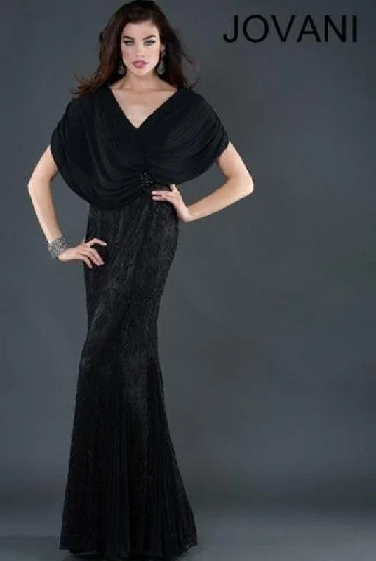 Lavish Evening Gown Jovani 6349 Short Sleeve Mother of the Bride Long Dress
