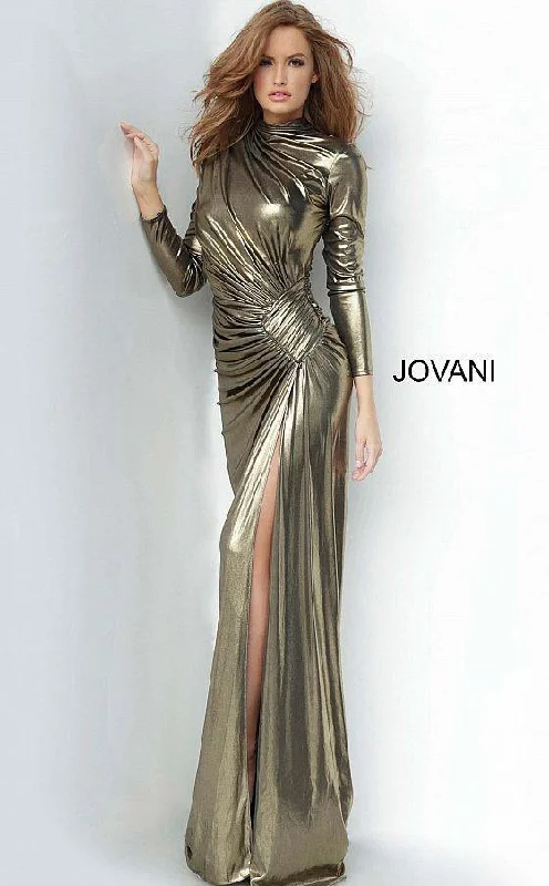 Glitter Dress Jovani 3172 Prom Long Metallic Prom Dress