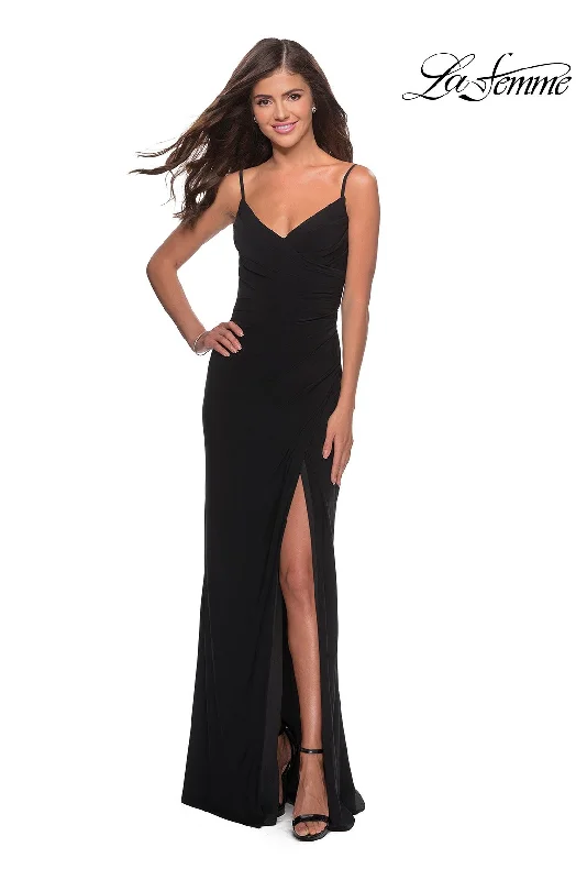 Luxe Satin Dress La Femme 28079 Dress