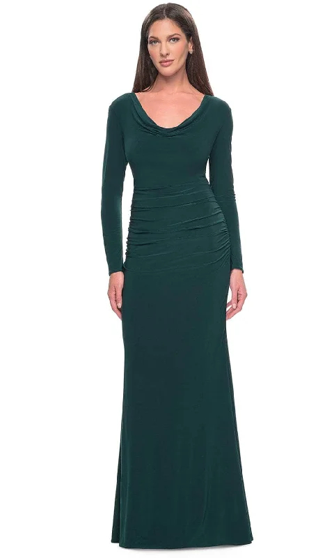 Drape Sleeve Dress La Femme 30813 - Long Jersey Evening Dress