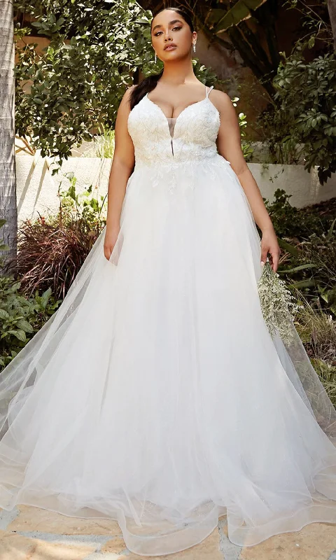 V-Neck Dress Cinderella Divine Bridals CD0154W
