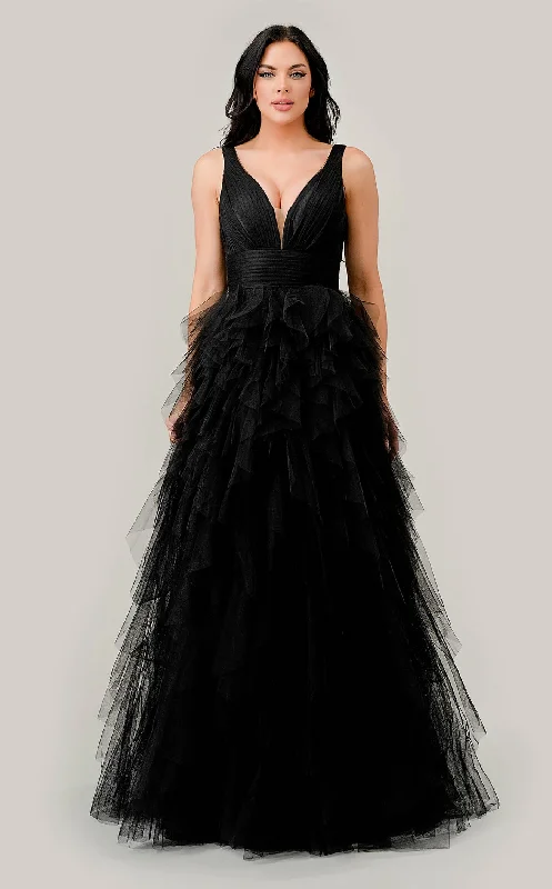 Draped Satin Gown LaDivine CD347 Dress
