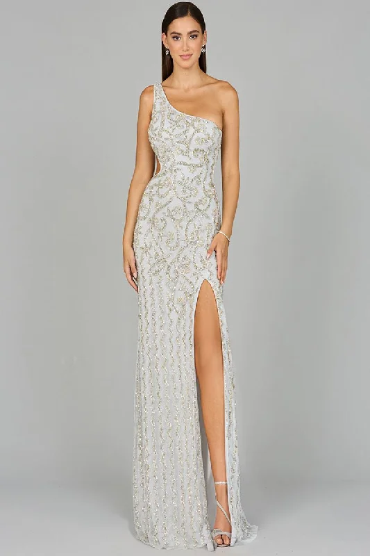 Floor-Length Satin Dress Lara 9947