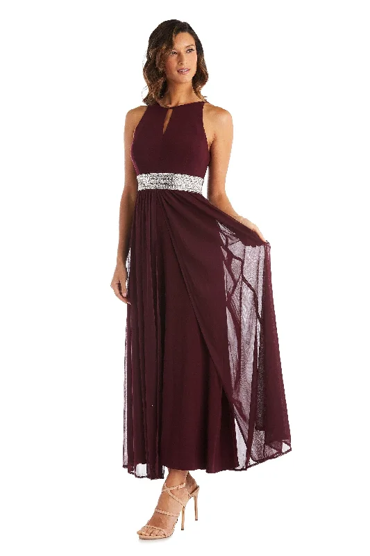 Winter Ball Gown R&M Richards 5405P Long Formal Petite Halter Dress Sale